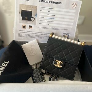 Chanel Black Calfskin/Lambskin Leather Bag